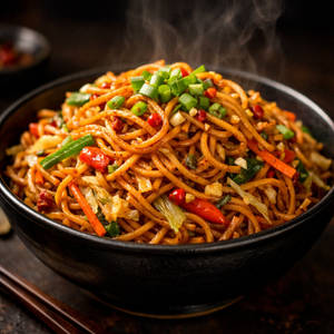 Chilli Garlic Veg Hakka Noodles