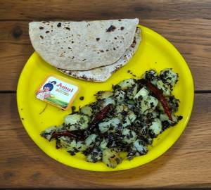 Methi aloo with 5 butter roti