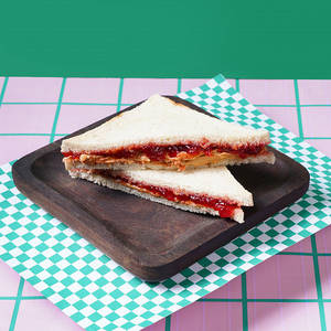 Crunchy Peanut Butter. Jam Sandwich