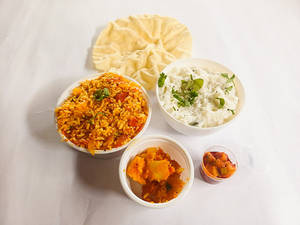 Tomato Rice With Curd Rice Combo