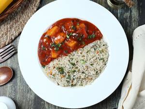 Chilli Paneer With Fried Rice