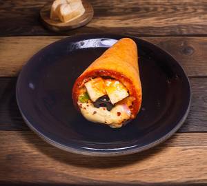 Desi makhani paneer  pizza cone pizza