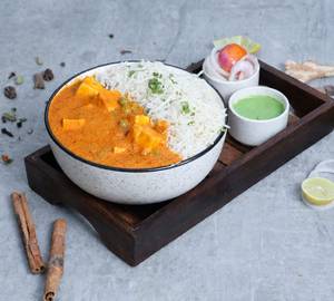 Matar paneer and rice