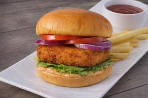 Paneer Tikki Crispy Spicy Burger