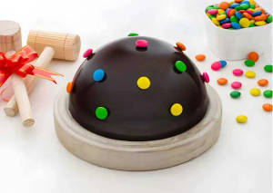 Half Ball Eggless Pinata Cake (hammer Cake )