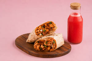 Gs Chicken Shawarma Rumali With Salad + Watermelon Juice
