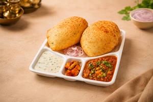 Chole Bhature Plate with Raita
