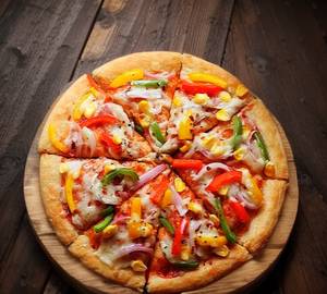Veg pizza [medium 8 inches 6 pieces]