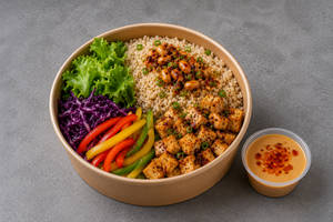 Chilly Garlic Brown Rice Salad