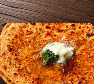 Aloo paratha 2 pics + dahi +achar