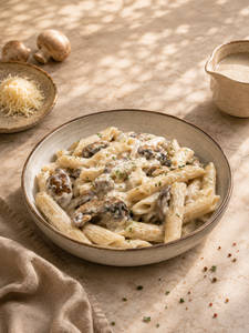 Mushroom & Cream Sauce Pasta