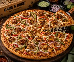 Chicken kebab pizza
