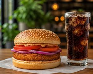 Aloo Tikki Burger With Cold Drink (200ml)