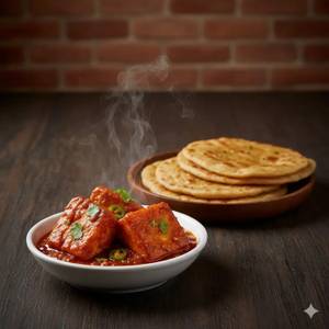 Chilli Paneer [3 Pieces] With 2 Paratha