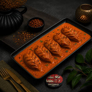 Tandoori Sauce Baked Veg Momos 5 Pcs