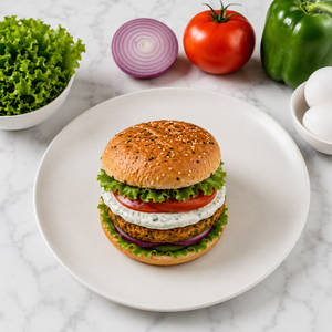 Vegetable Burger With Ranch Yoghurt