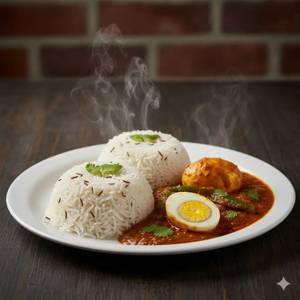 Jeera Rice With Egg Curry [2 Eggs]
