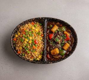 Corn Fried Rice & Chilli Baby Corn Gravy