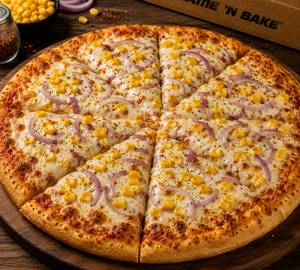 Corn and onion pizza