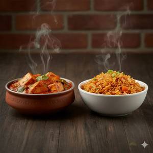 Kadhai Paneer With Schezwan Rice