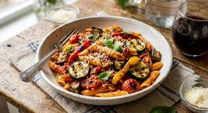 Penne With Tomato Sauce And Grilled Vegetables Pasta