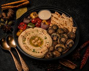 Grilled Mushroom Hummus Platter