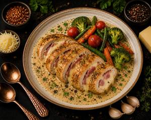 Chicken Ham & Cheese Stuffed Chicken