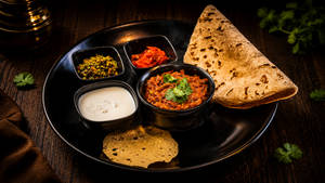 Wangyache Bharit ( Baingan Bharta ) & Bhakri - Special Combo