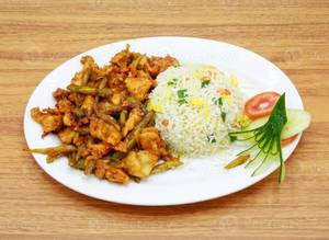 Veg Fried rice with Chicken chilly