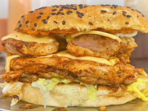 Four Thigh Grill Shrill Chicken Burger