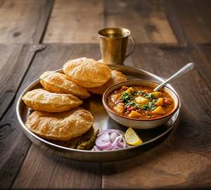 6 poori with aloo sabji