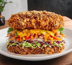 Double Patty Chicken No Bun Burger With Double Cheese