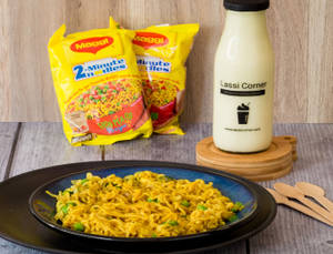 Plain Maggi With Sweet Lassi