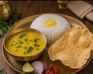 Varan Bhaat Toop + Papad