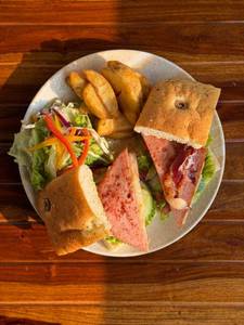 Ham, Bacon And Cheese Sandwich