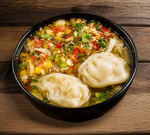 Chicken Thupka Momos Soup