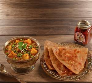 Aloo Matar Masala Curry With 1 Ghee Paratha
