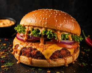 Mr Tandoori Cheese Loaded Burger