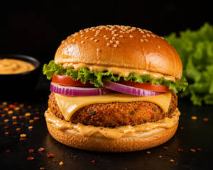 Creamy Cheese Veg Burger