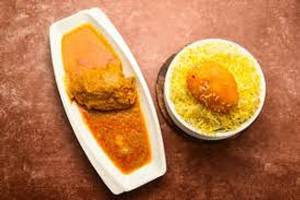 Aloo Biryani With Chicken Chaap