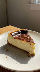 Classic Basque Cheesecake Slice
