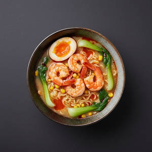 Prawns Spicy Miso Ramen Soup