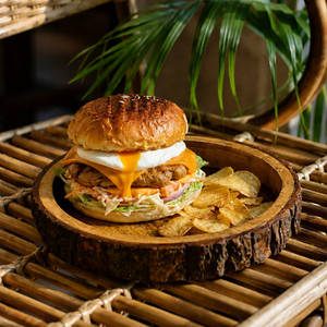 Chicken And Egg Cheese Burger