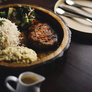 White Sauce Grilled Chicken Steak With Rice