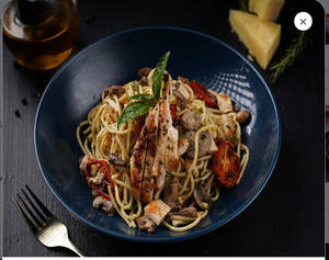 Spaghetti Aglio Olio Chicken And Mushroom
