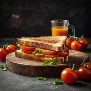 Fruit Juice + Tomato Grilled Sandwich  