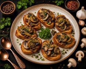 Mushroom Onion Crostini