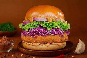 Cajun Spicy Paneer Burger.