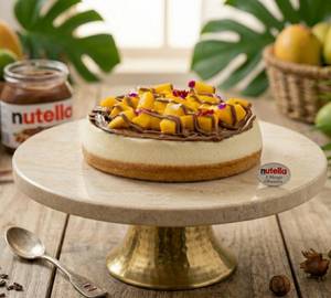 Mango Nutella Cheesecake Eggless
