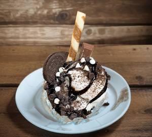Nuts dry fruits chocolate syrup and